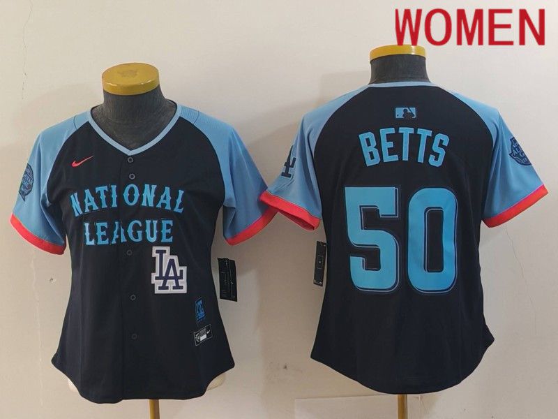 Women Los Angeles Dodgers #50 Betts Blue All star 2024 Nike MLB Jersey style 8155->women mlb jersey->Women Jersey